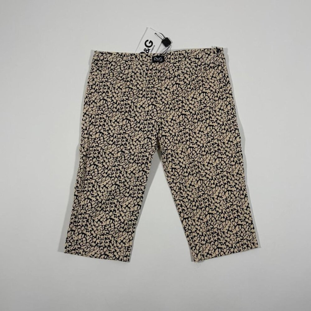 2000s Floral Abstract Print Designer Crop Pants